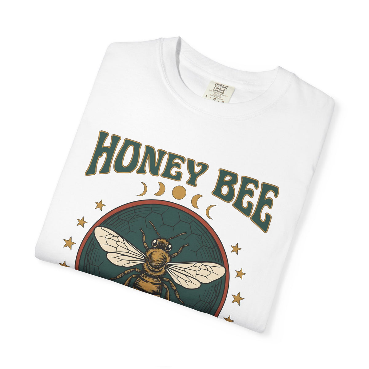 Honey Bee T-Shirt Boho Chic Nature Gift Women Vintage T-Shirt Bee T-Shirt Bohemian Fan Distressed Graphic Illustration Retro Stars T-Shirt