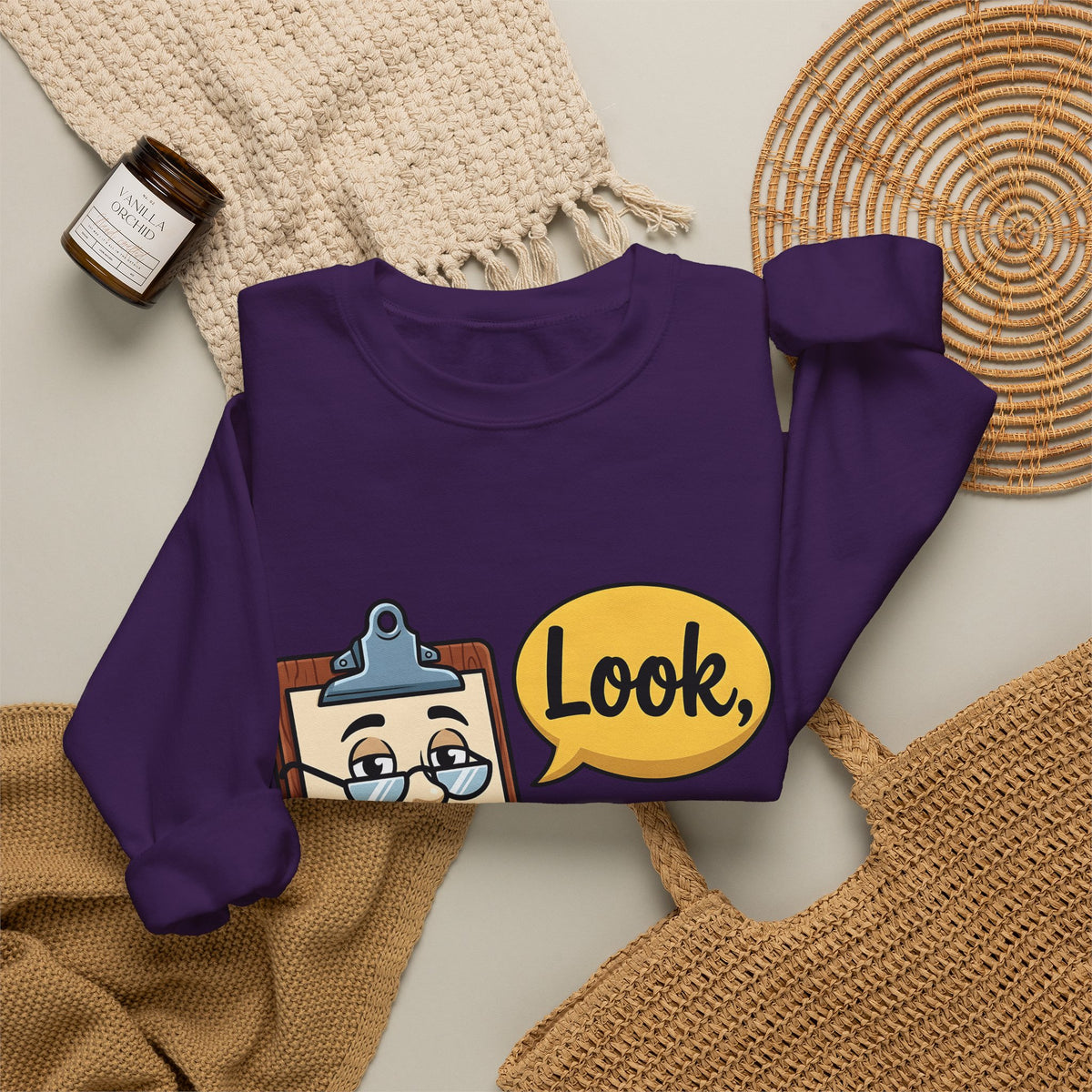 Clipboard Sketch Sweatshirt Teacher Stationery Gift Women Line Art Sweatshirt Notepad Sweatshirt Educator Enthusiast Illustration Design Drawing Sweatshirt