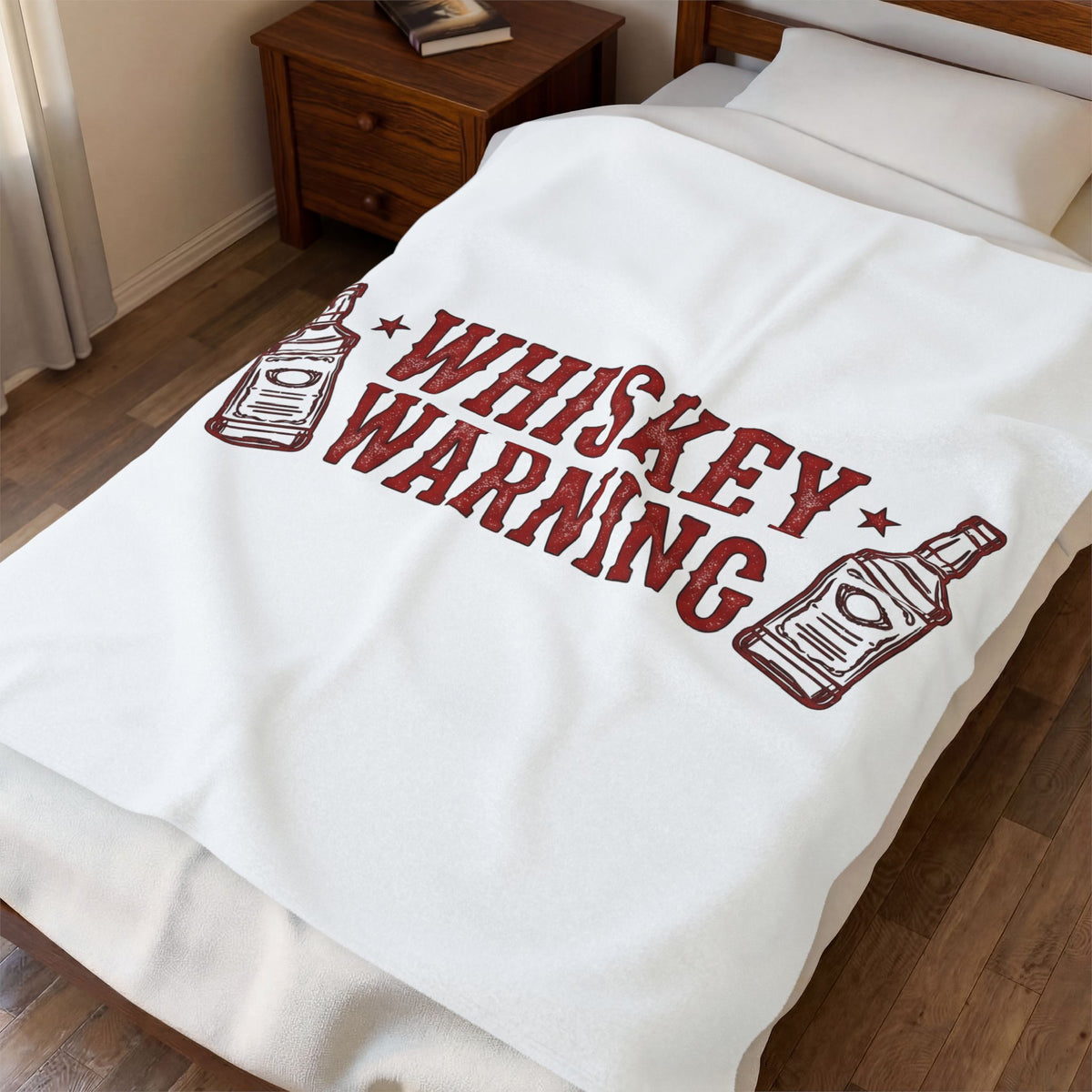 Bourbon Bottle Cowgirl Alcohol Gift Weathered Whiskey Bottle Rodeo Fan Distressed Liquor Old Blanket