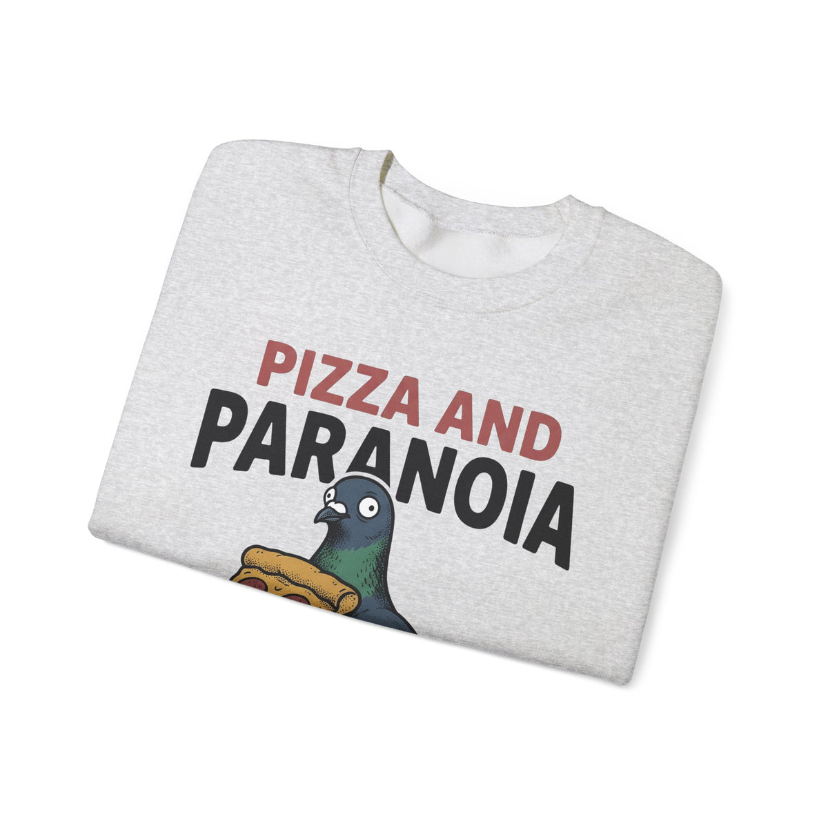 Bird Pizza Sweatshirt Funny Wildlife Gift Women Animated Sweatshirt Pizza Sweatshirt Humor Fan Cartoon Sweatshirt Animal Graphic Retro Meal Sweatshirt