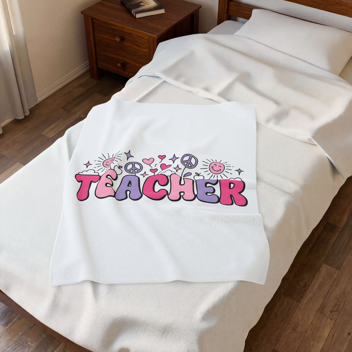 Educator Design Blanket Teacher Gratitude Gift Women Cute Blanket Teaching Graphic Blanket Educator Enthusiast Retro Illustration Appreciation