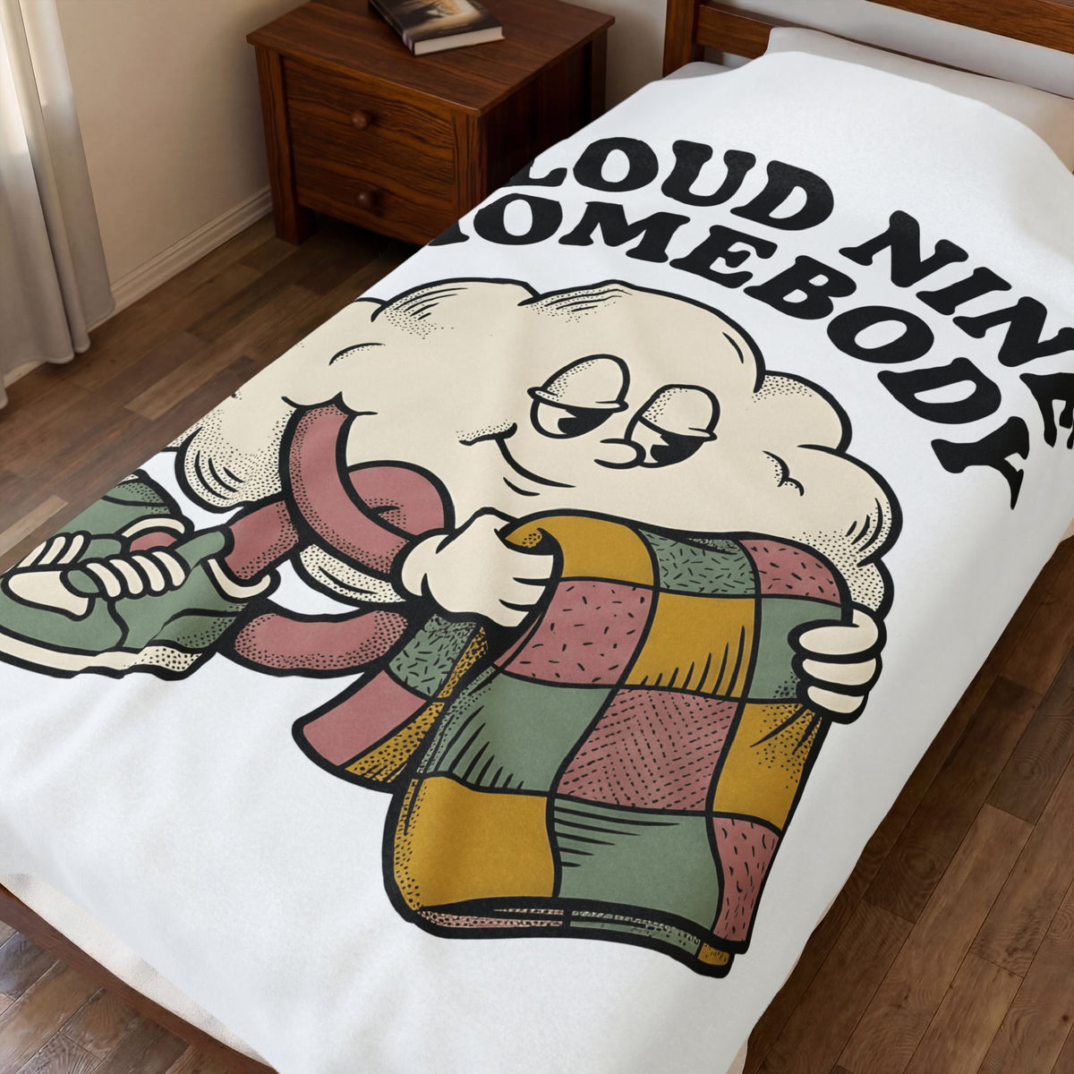 Cloud Motif Blanket Cute Warmth Gift Women Cartoonish Blanket Cloud Blanket Adorable Fan Cartoon Blanket Cozy Graphic Classic Patchwork Cover