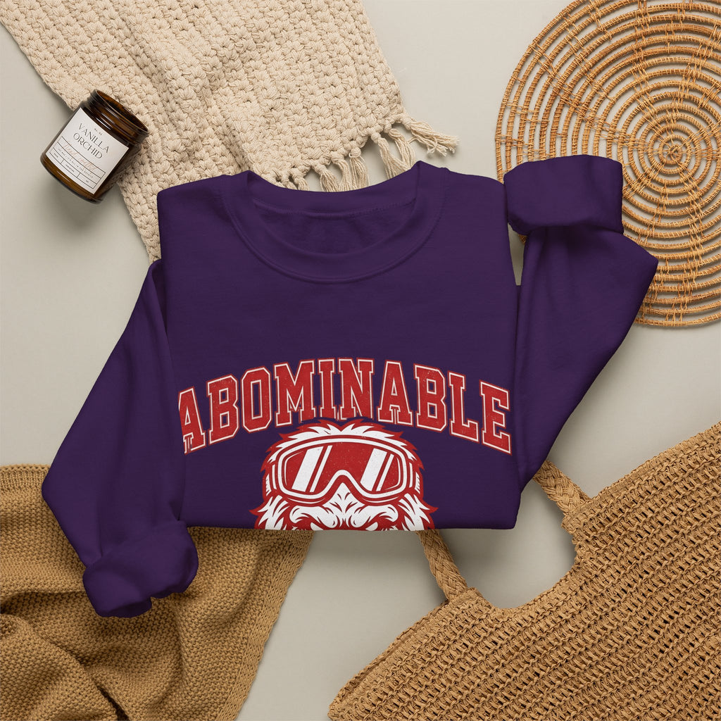 Abominable Snowman Face Sweatshirt Christmas Cold Gift Women Strong Sweatshirt Yeti Sweatshirt Xmas Fan Vintage Sweatshirt Frosty Graphic Antique Snow Goggles
