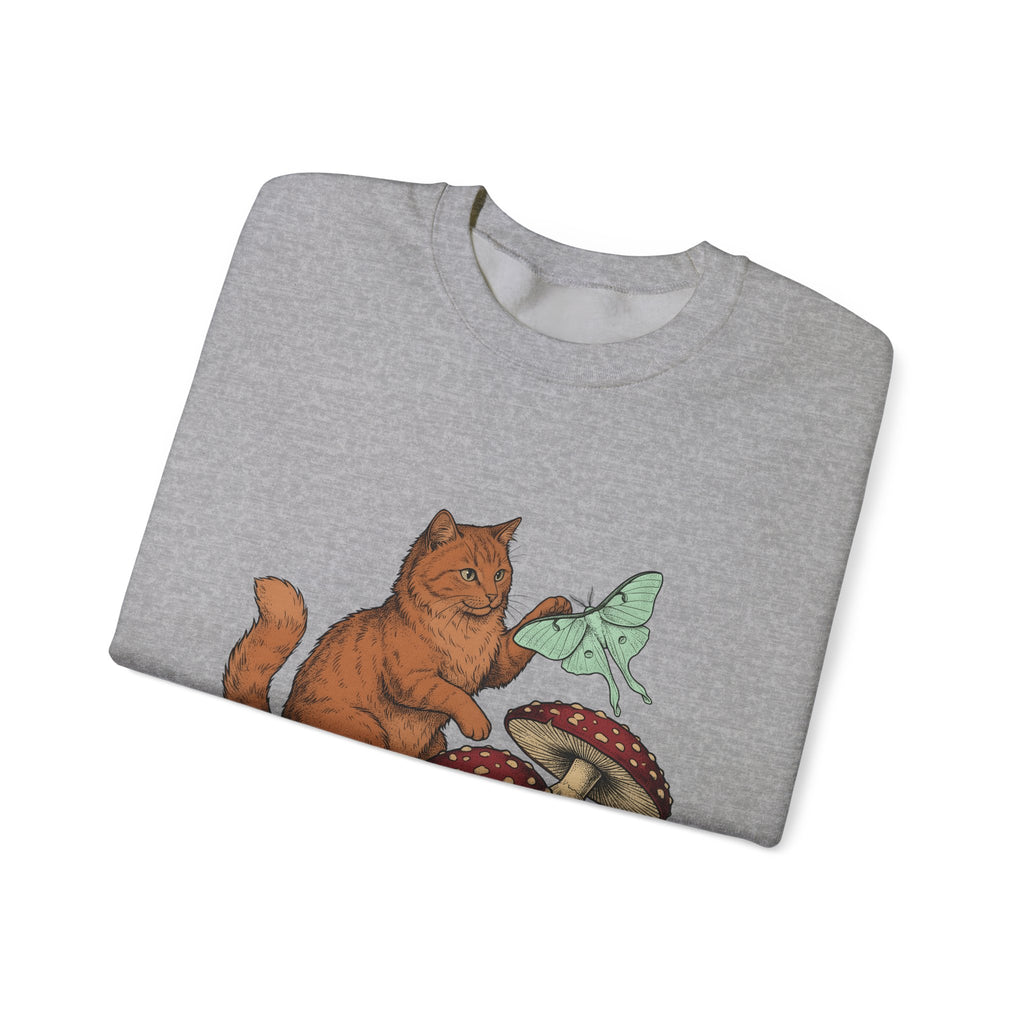 Kitty Toadstool Sweatshirt Cat Environment Gift Women Natural Sweatshirt Fungus T