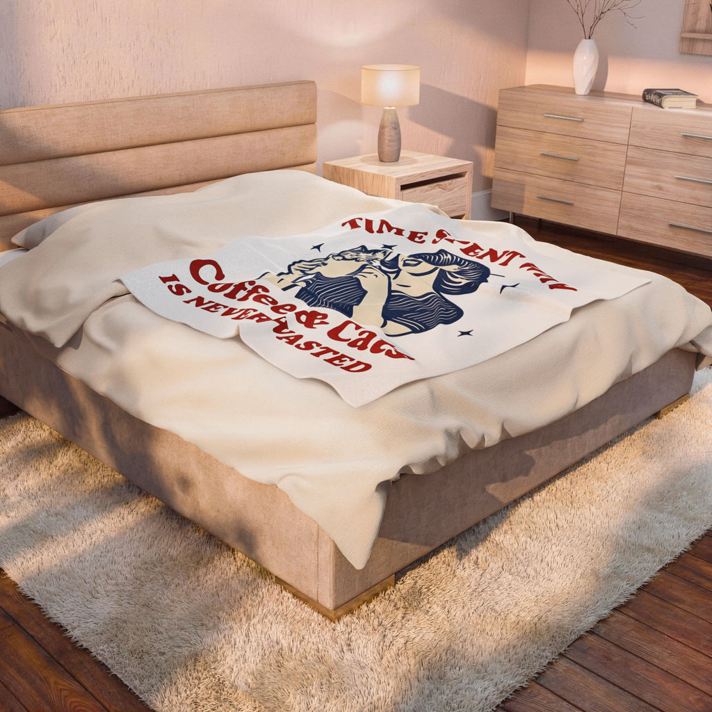Female Pet Coffee Blanket Cat Cappuccino Gift Women Boho Blanket Pet Coffee Blanket Cat Fan Bohemian Blanket Coffee Graphic Cabin Glimmers Blanket