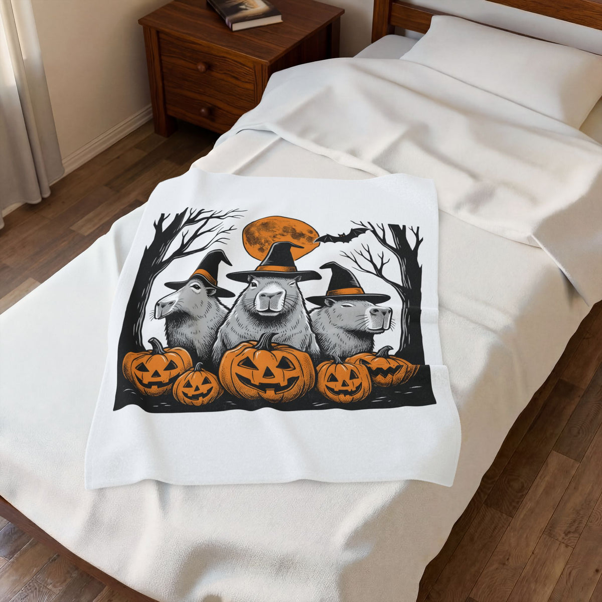 Capybara Wizard Blanket Halloween Wildlife Gift Women Horror Blanket Rodent Blanket Halloween Fan Spooky Blanket Animal Graphic Retro Carved