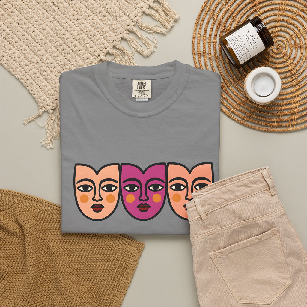 Abstract Faces T-Shirt Abstract Art Gift Women Modern T-Shirt Faces T-Shirt Art Fan Contemporary T-Shirt Artistic Graphic Minimal Bold Outlines