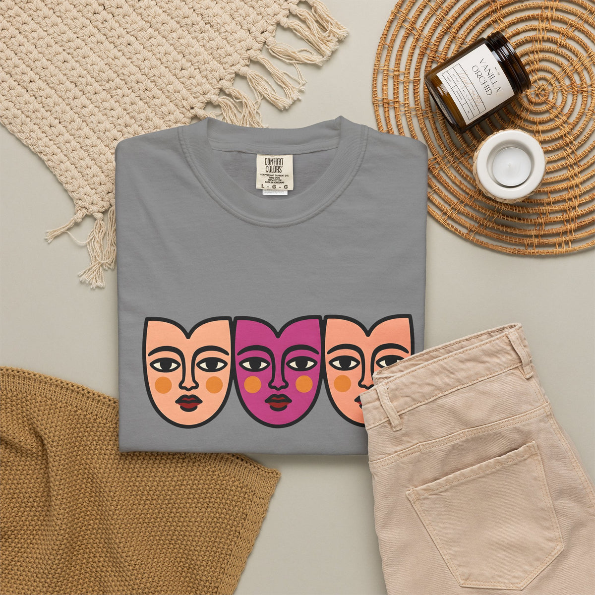 Abstract Faces T-Shirt Abstract Art Gift Women Modern T-Shirt Faces T-Shirt Art Fan Contemporary T-Shirt Artistic Graphic Minimal Bold Outlines