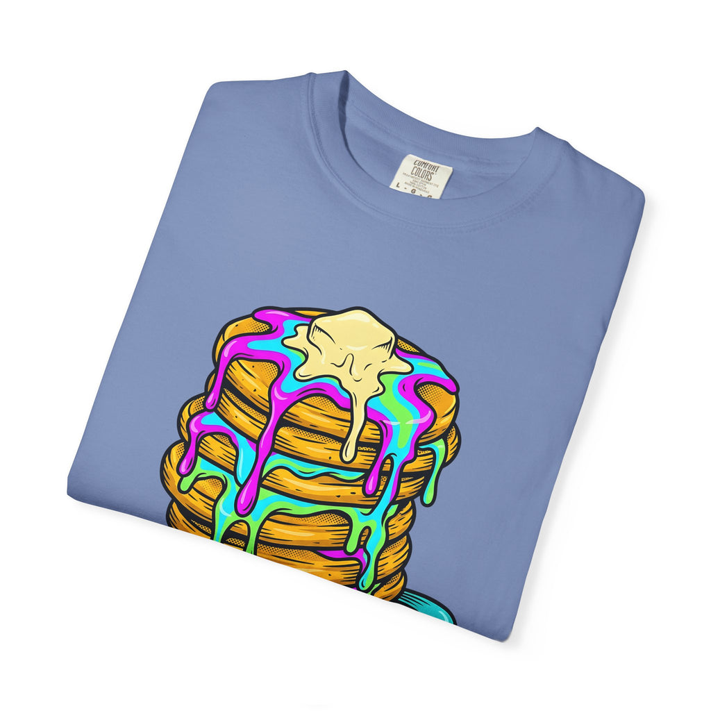 Pancake Tower T-Shirt Desserts Brunch Gift Women Cartoon T-Shirt Stack T-Shirt Sweets Fan Cute T-Shirt Breakfast Graphic Vintage Honey T-Shirt