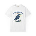 Raven Halo T-Shirt Funny Animal Gift Women Vintage T-Shirt Crow T-Shirt Humor Fan Retro T-Shirt Creature Graphic Hand Drawn Diamond Ring T-Shirt