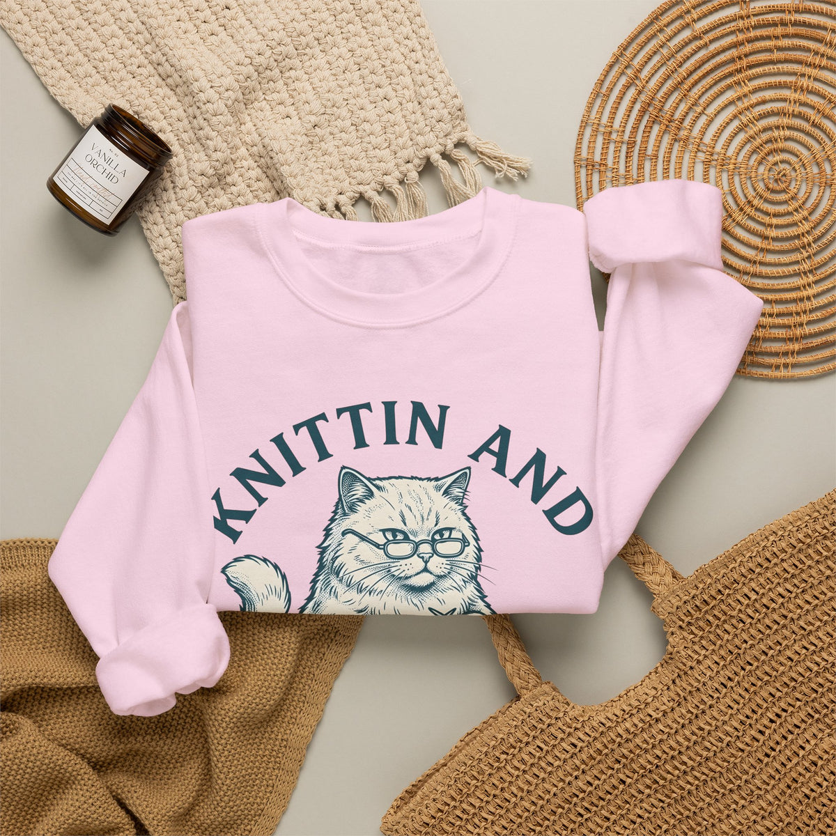 Kitten Crochet Sweatshirt Cat Craft Gift Women Sketch Sweatshirt Amigurumi Sweatshirt Cat Fan Crocheted Graphic Retro Wool Ball Sweatshirt