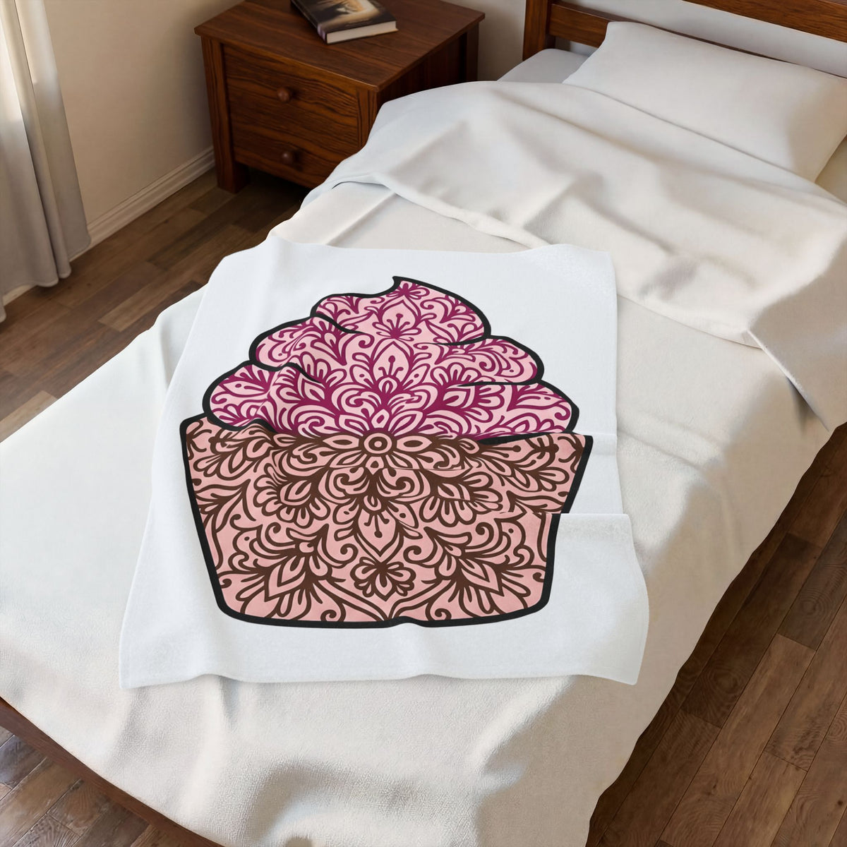 Cupcake Clipart Blanket Desserts Confectionery Gift Women Hand Drawn Blanket Muffin Blanket Pastry Fan Illustrated Blanket Candy Graphic Geometric
