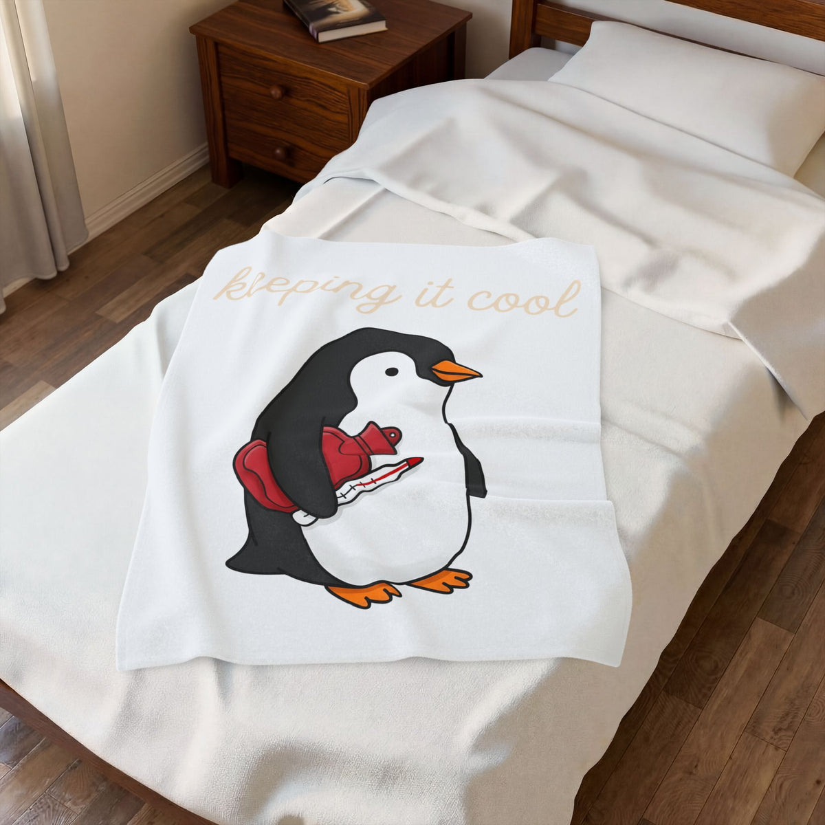 Penguin Nurse Blanket Nurse Wildlife Gift Women Comic Blanket Penguin Blanket Nursing Enthusiast Cartoon Blanket Wildlife Graphic Simple