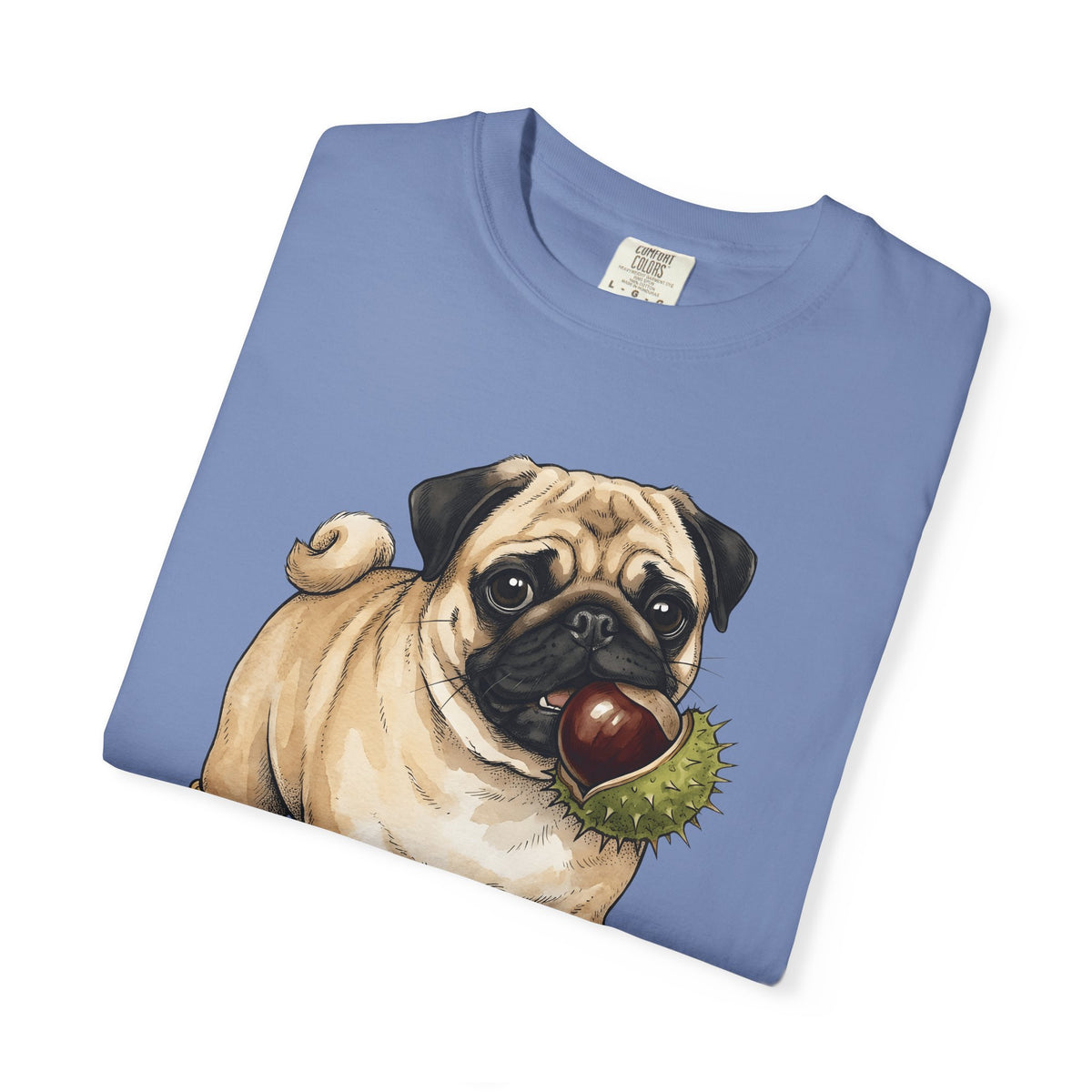 Pug Canine T-Shirt Dog Foliage Gift Women Acrylic T-Shirt Dog T-Shirt Dog Fan Painted T-Shirt Floral Graphic Line Art Warm Socks T-Shirt
