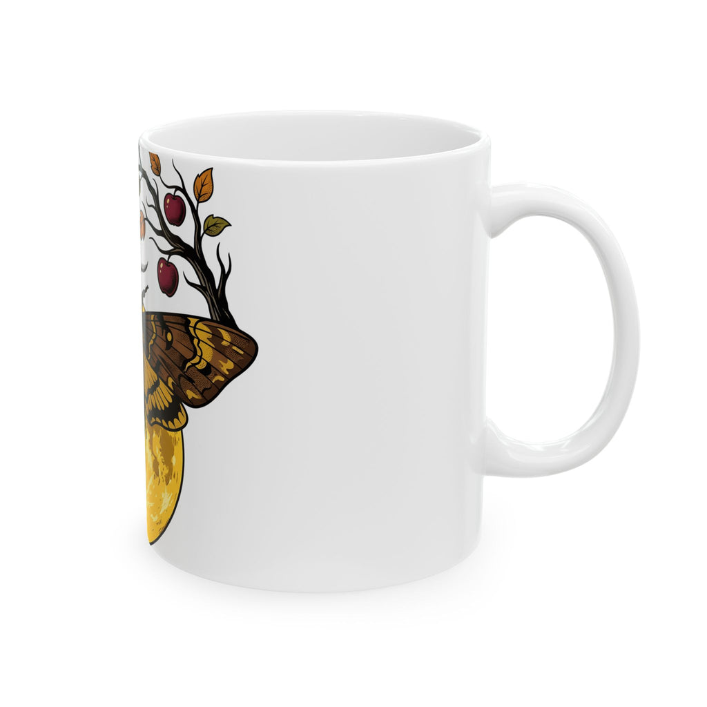 Moth Skull Mug Halloween Horror Gift Women Retro Mug Insect Mug Horror Fan Creepy Mug Macabre Graphic Sketch