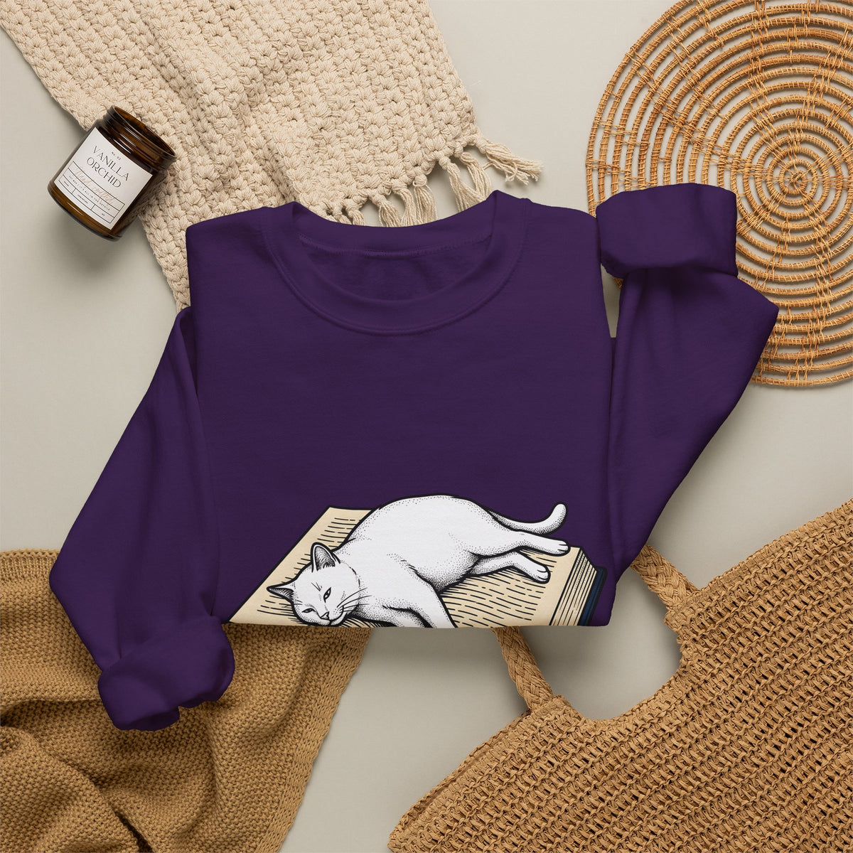 Kitten Read Sweatshirt Cat Reader Gift Women Retro Sweatshirt Kitten Sweatshirt Cat Fan Vintage Sweatshirt Bookworm Graphic Sketch Spectacles Sweatshirt