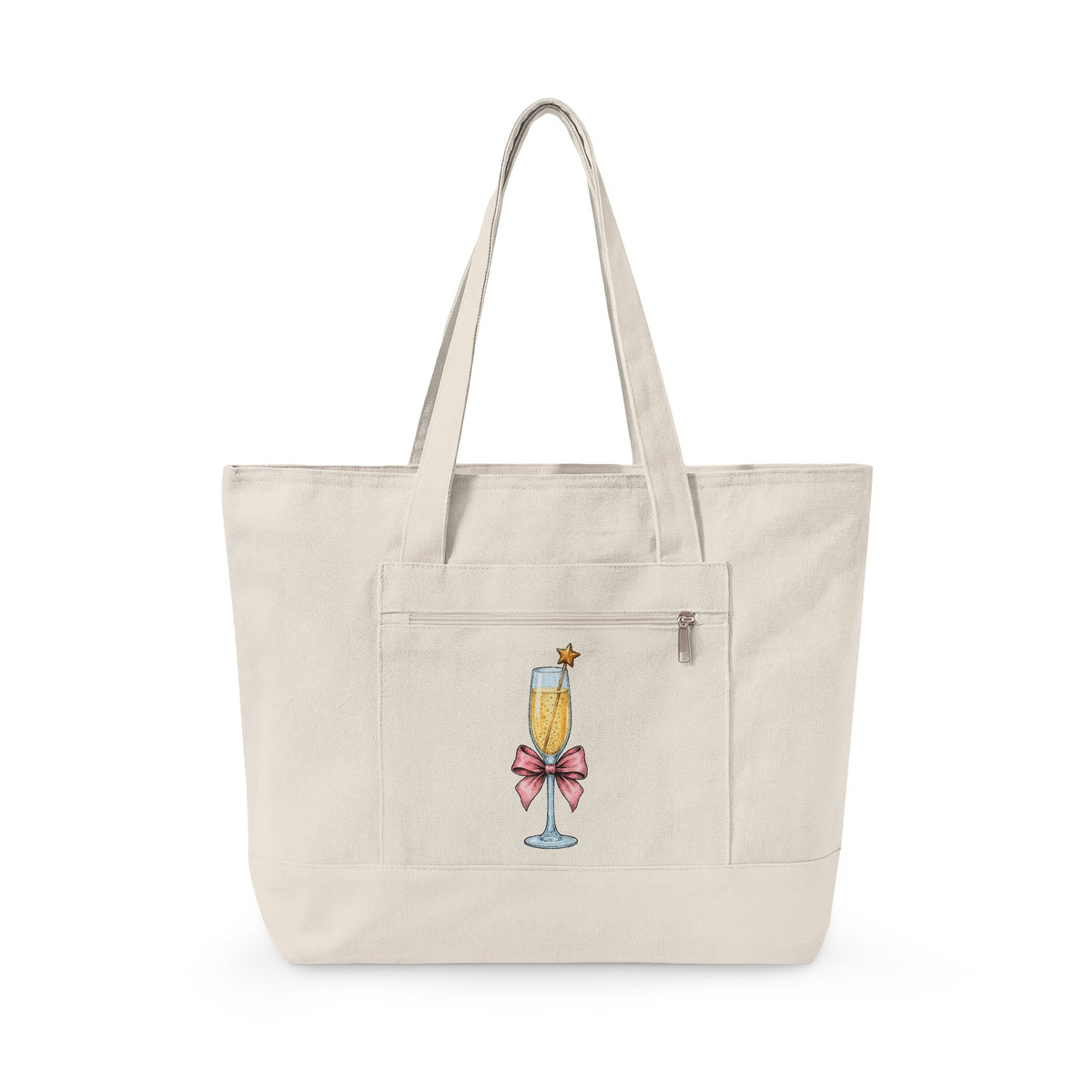 Flute Glass Holiday Occasion Gift Minimalist Glassware Christmas Fan Simple Celebration Tote Bag