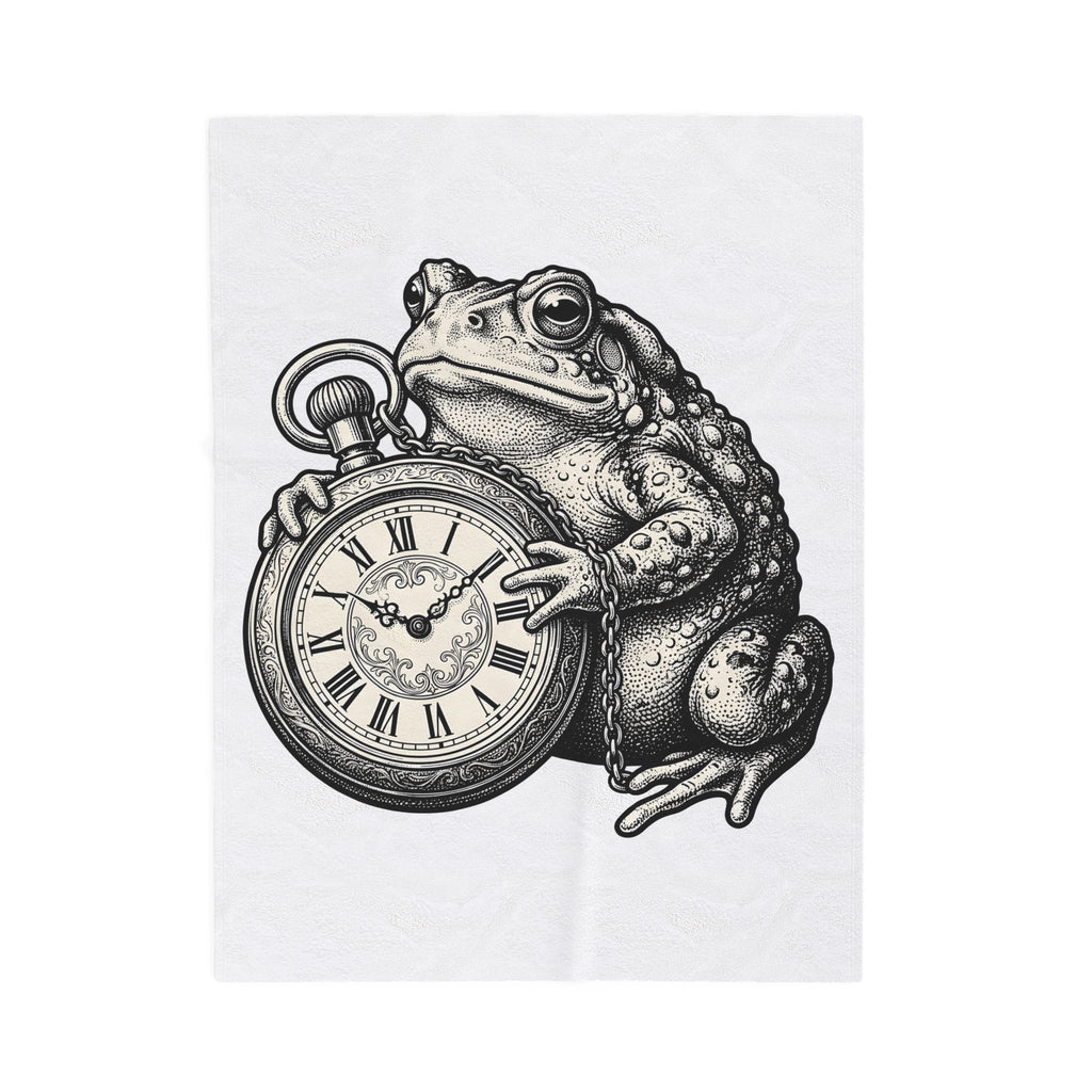 Toad Pocket Watch Blanket Funny Animal Gift Women Vintage Blanket Pocket Watch Blanket Humor Fan Retro Blanket Wildlife Graphic Hand Drawn Chain