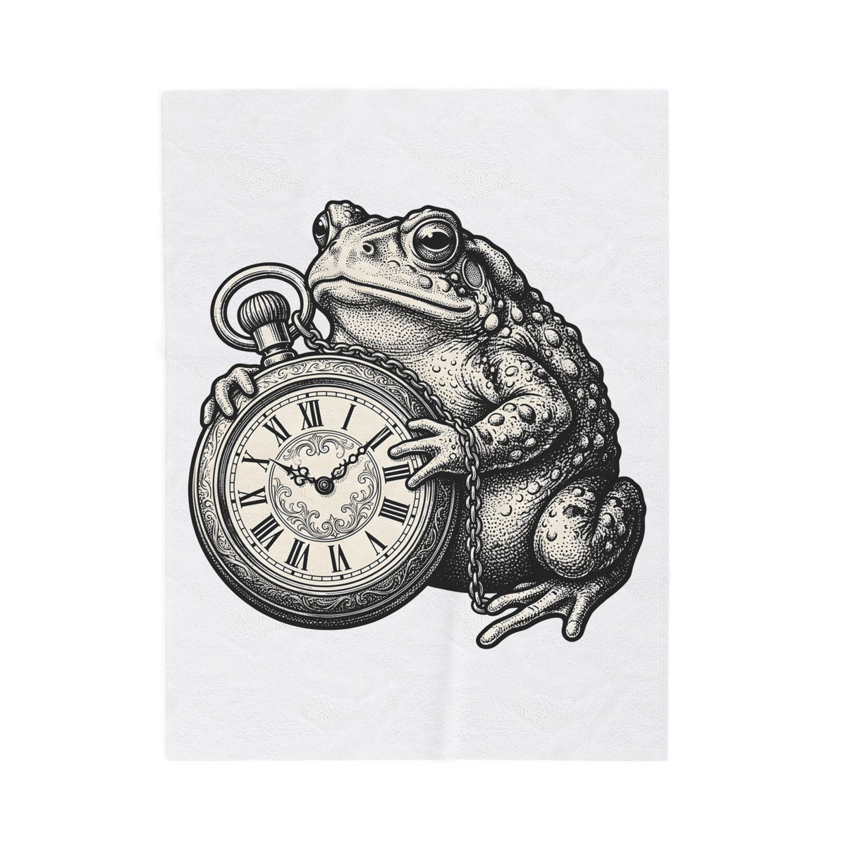 Toad Pocket Watch Blanket Funny Animal Gift Women Vintage Blanket Pocket Watch Blanket Humor Fan Retro Blanket Wildlife Graphic Hand Drawn Chain