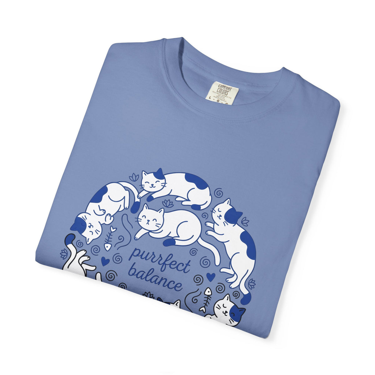Sleeping Cats T-Shirt Cat Animals Gift Women Doodle T-Shirt Kitten T-Shirt Cat Fan Feline T-Shirt Cartoon Graphic Wildlife Illustration Minimalist