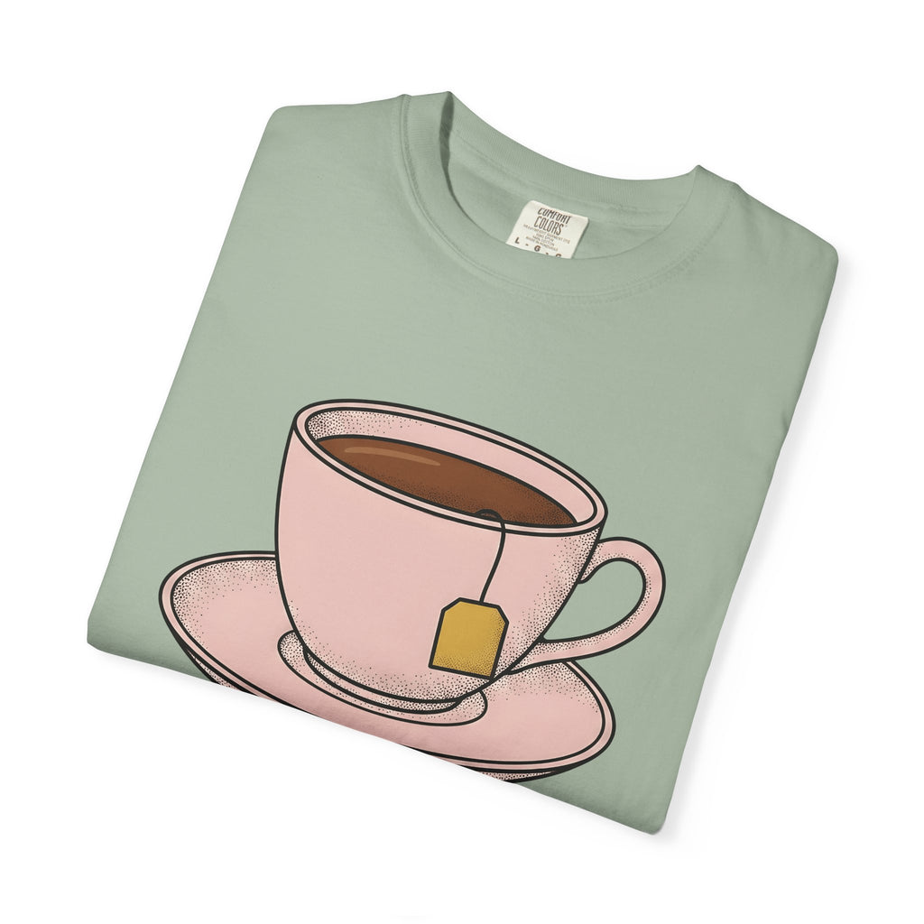 Tea Cup T-Shirt Drinks Foodie Gift Women Hand Drawn T-Shirt Teacup T-Shirt Beverage Fan Illustrated T-Shirt Food Graphic Minimalist Tea T-Shirt T-Shirt