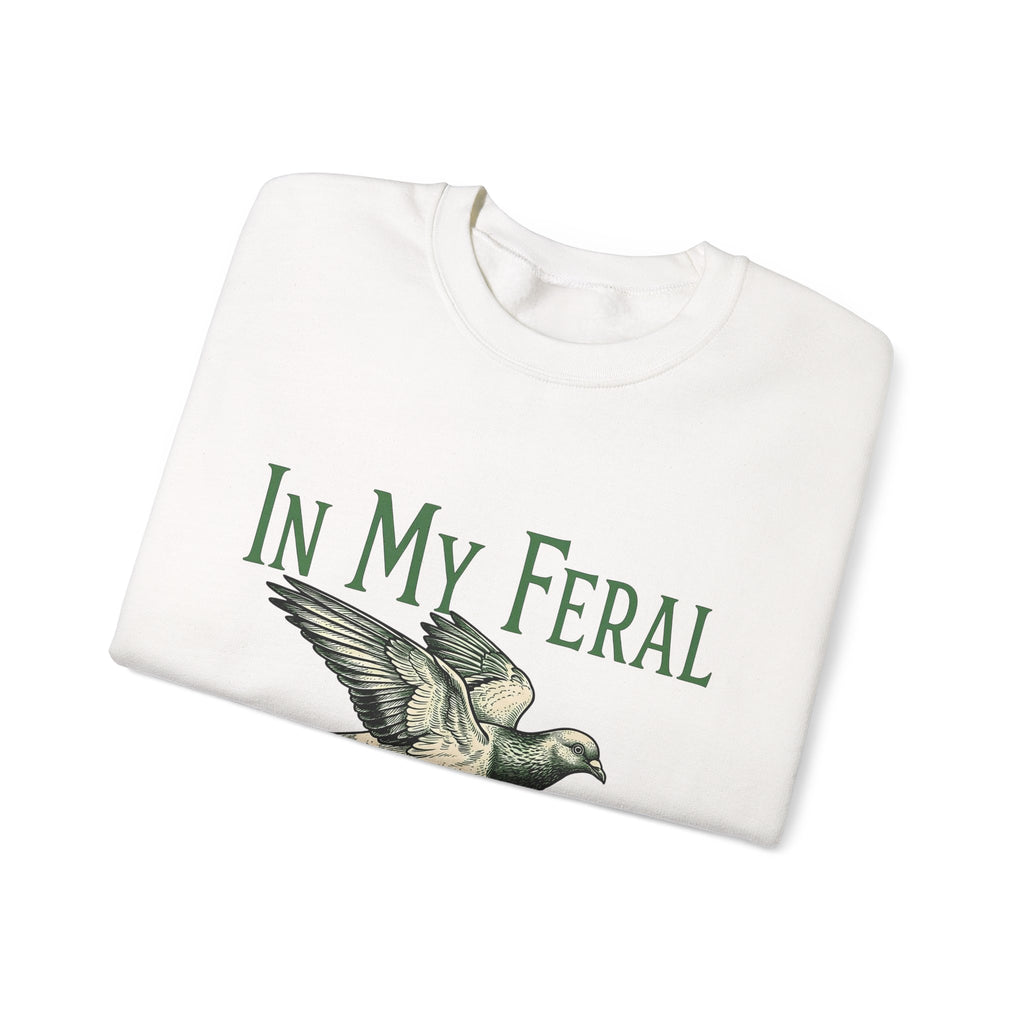 Flying Pigeon Sweatshirt Pickleball Animal Gift Women Vintage Sweatshirt Dove Sweatshirt Paddle Fan Retro Sweatshirt Creature Graphic Hand Drawn Wings Sweatshirt