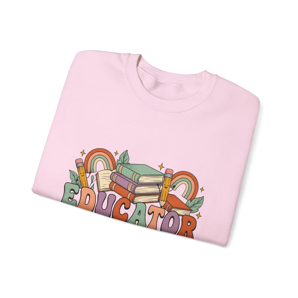 Books Pencils Sweatshirt Teacher School Gift Women Cartoon Sweatshirt Stationery Sweatshirt Educator Enthusiast Comic Sweatshirt Classroom Graphic Retro