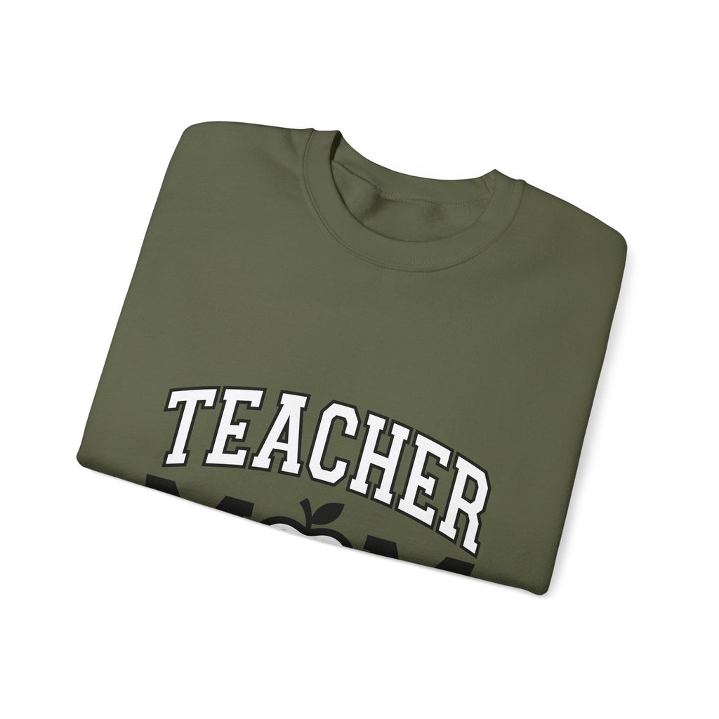 Apple Icon Sweatshirt Moms School Gift Women Thick Sweatshirt Fruit Sweatshirt Mother Enthusiast Bold Sweatshirt Education Graphic Modern Varsity Lettering