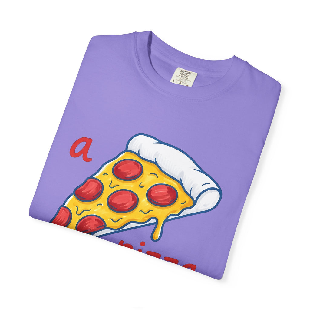 Pizza Piece T-Shirt Funny Cuisine Gift Women Comic T-Shirt Pizza Slice T-Shirt Humor Fan Cartoon T-Shirt Food Graphic Sketch Salami T-Shirt