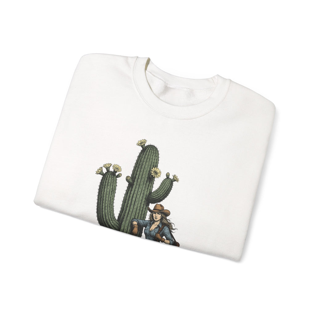 Cowgirl Cactus Cowgirl Ranch Gift Western Prickly Pear Cowboy Fan Rodeo Farm Vintage Saddle Sweatshirt