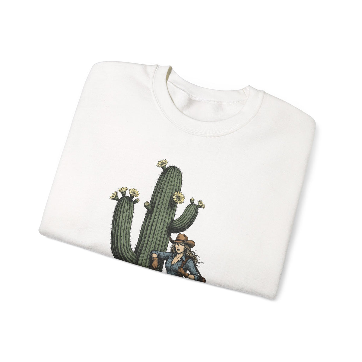 Cowgirl Cactus Cowgirl Ranch Gift Western Prickly Pear Cowboy Fan Rodeo Farm Vintage Saddle Sweatshirt