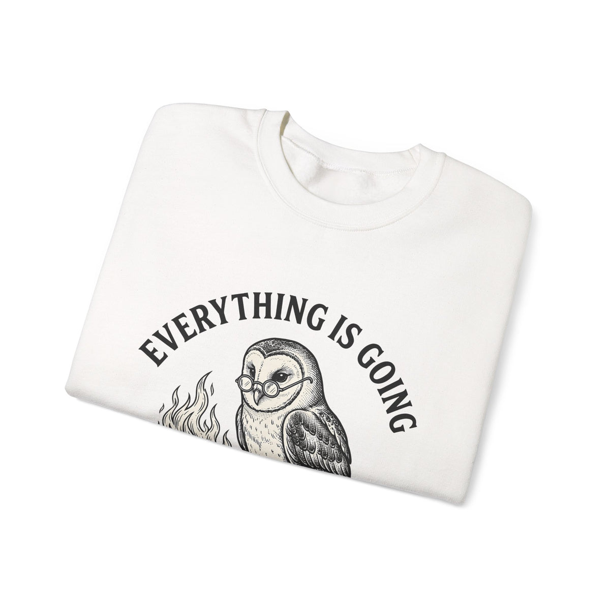Owl Eyeglasses Sweatshirt Funny Critters Gift Women Old-Fashioned Sweatshirt Owl Sweatshirt Humor Fan Vintage Sweatshirt Creature Graphic Outline Blazing Book