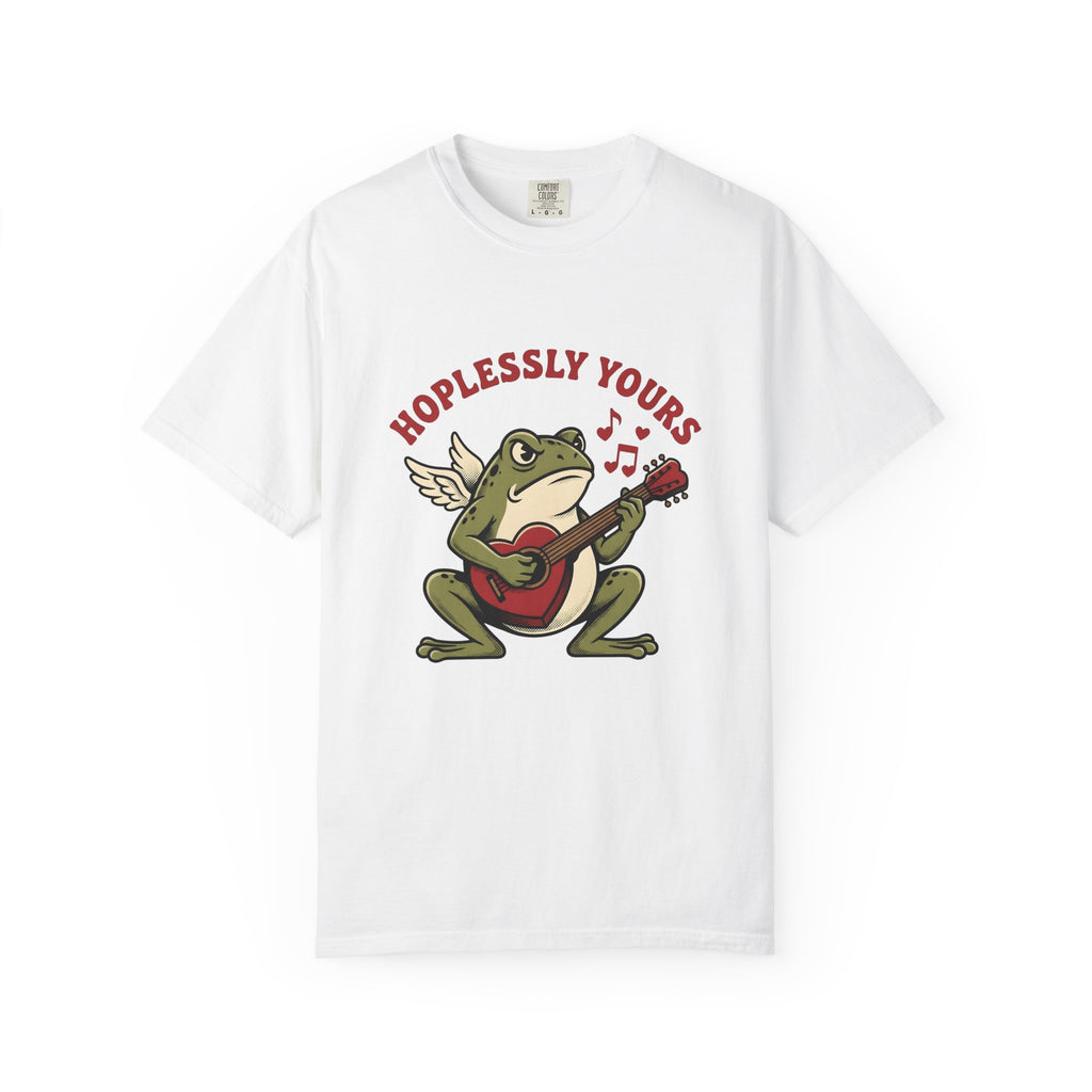 Wings Frog Guitar T-Shirt St. Valentine's Day Pets Gift Women Sketch T-Shirt Guitarist T-Shirt Valentine Fan Doodle T-Shirt Animal Graphic Old