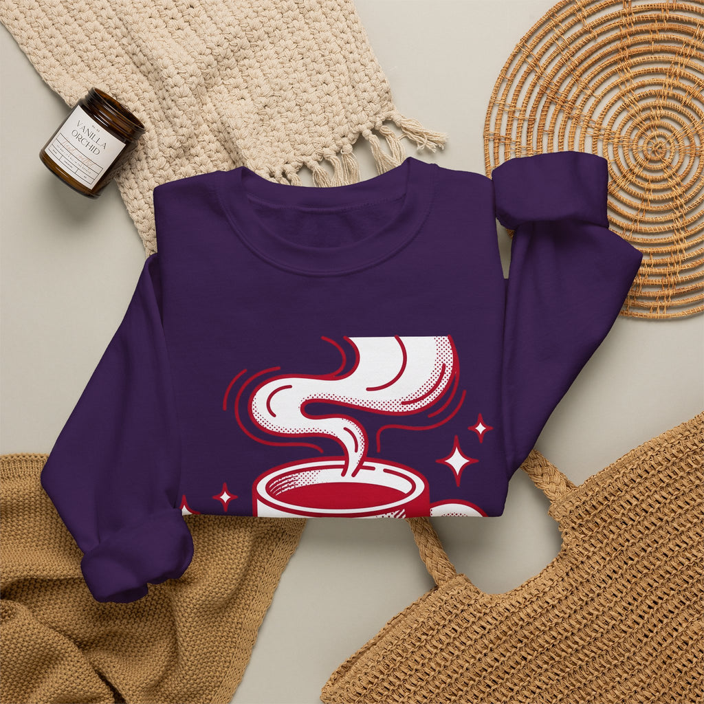 Coffee Cup Sweatshirt St. Valentine's Day Coffee Gift Women Pop Art Sweatshirt Sweatshirt Sweatshirt Valentine Fan Pop Art Sweatshirt Coffee Design Retro Stars Sweatshirt