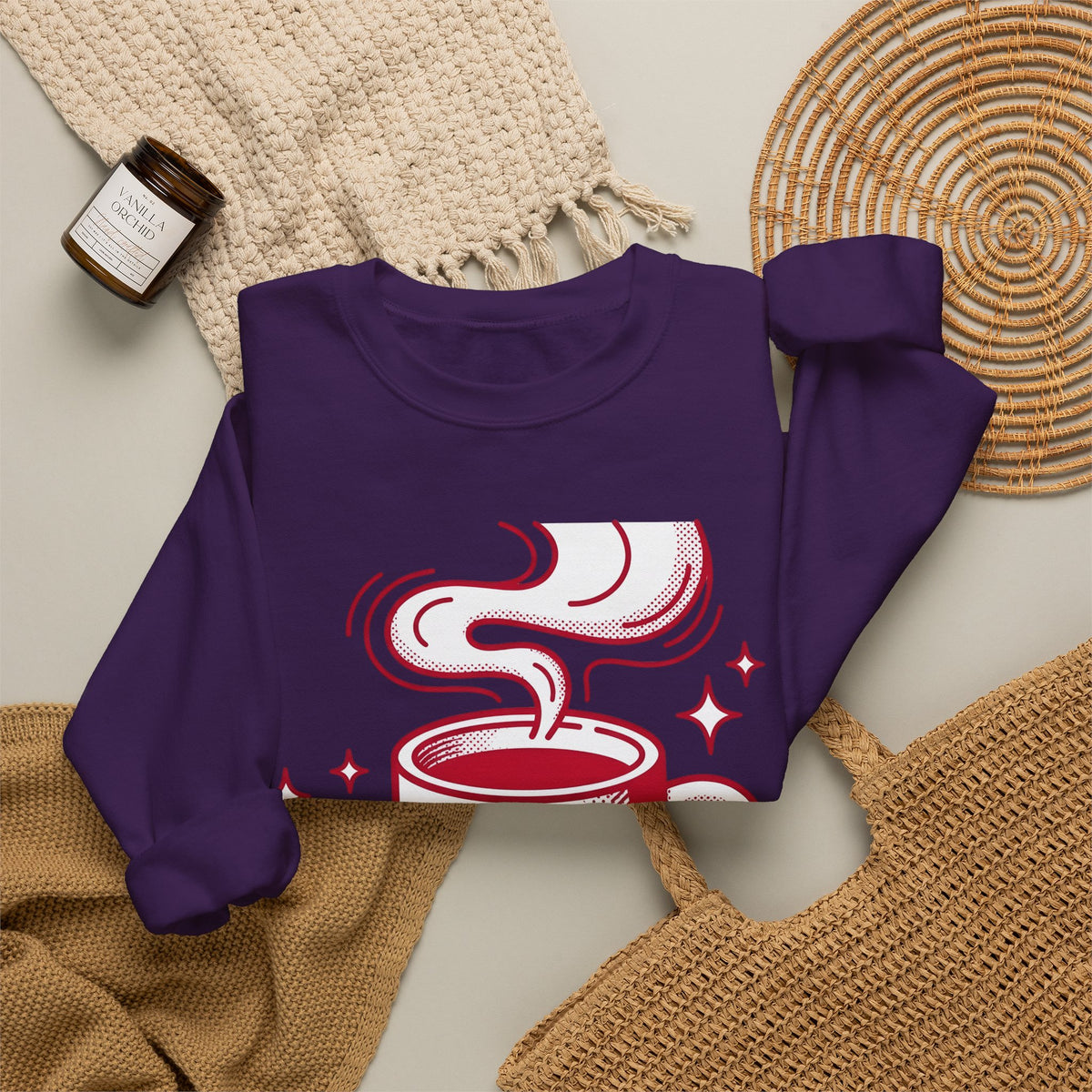 Coffee Cup Sweatshirt St. Valentine's Day Coffee Gift Women Pop Art Sweatshirt Sweatshirt Sweatshirt Valentine Fan Pop Art Sweatshirt Coffee Design Retro Stars Sweatshirt