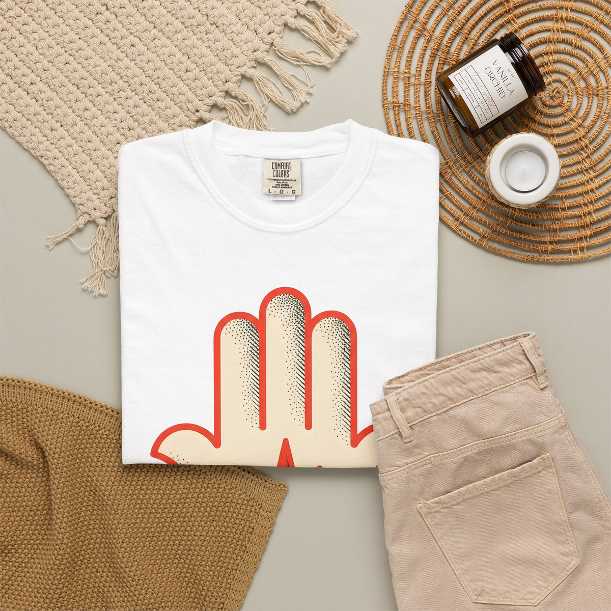 Hamsa Hand T-Shirt Boho Chic Spiritual Gift Women Minimalist T-Shirt Hand Of Fatima T-Shirt Bohemian Enthusiast Simple T-Shirt Mystical Graphic