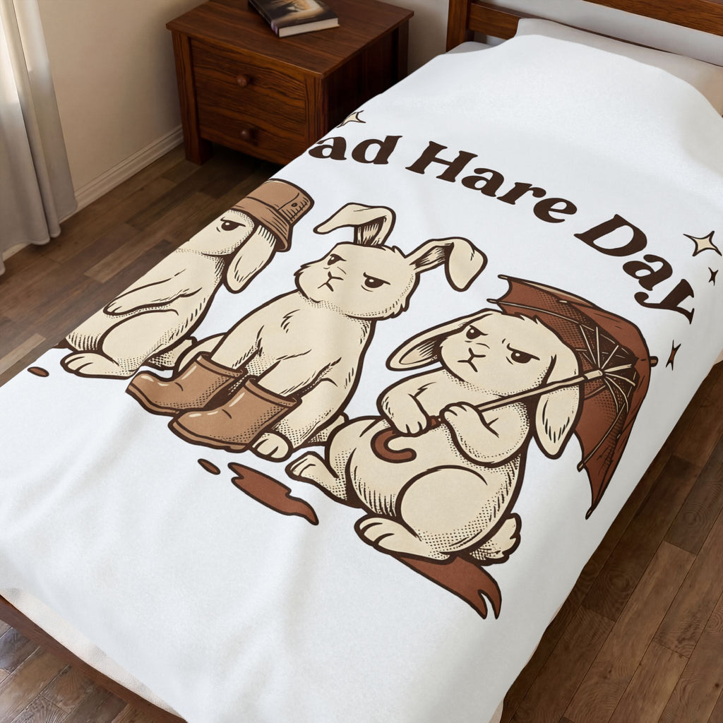 Moody Rabbits Blanket Funny Pets Gift Women Animation Blanket Bunny Blanket Humor Fan Cartoon Blanket Animal Graphic Classic Rainshade Blanket