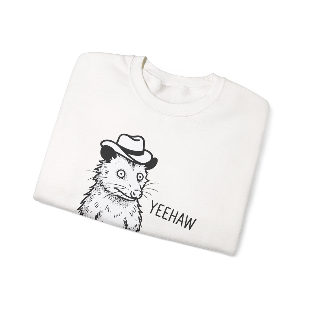 Possum Western Hat Sweatshirt Cowgirl Pet Gift Women Line Art Sweatshirt Opossum Sweatshirt Cowboy Fan Animal Illustration Graphic Hand Drawn Western Hat