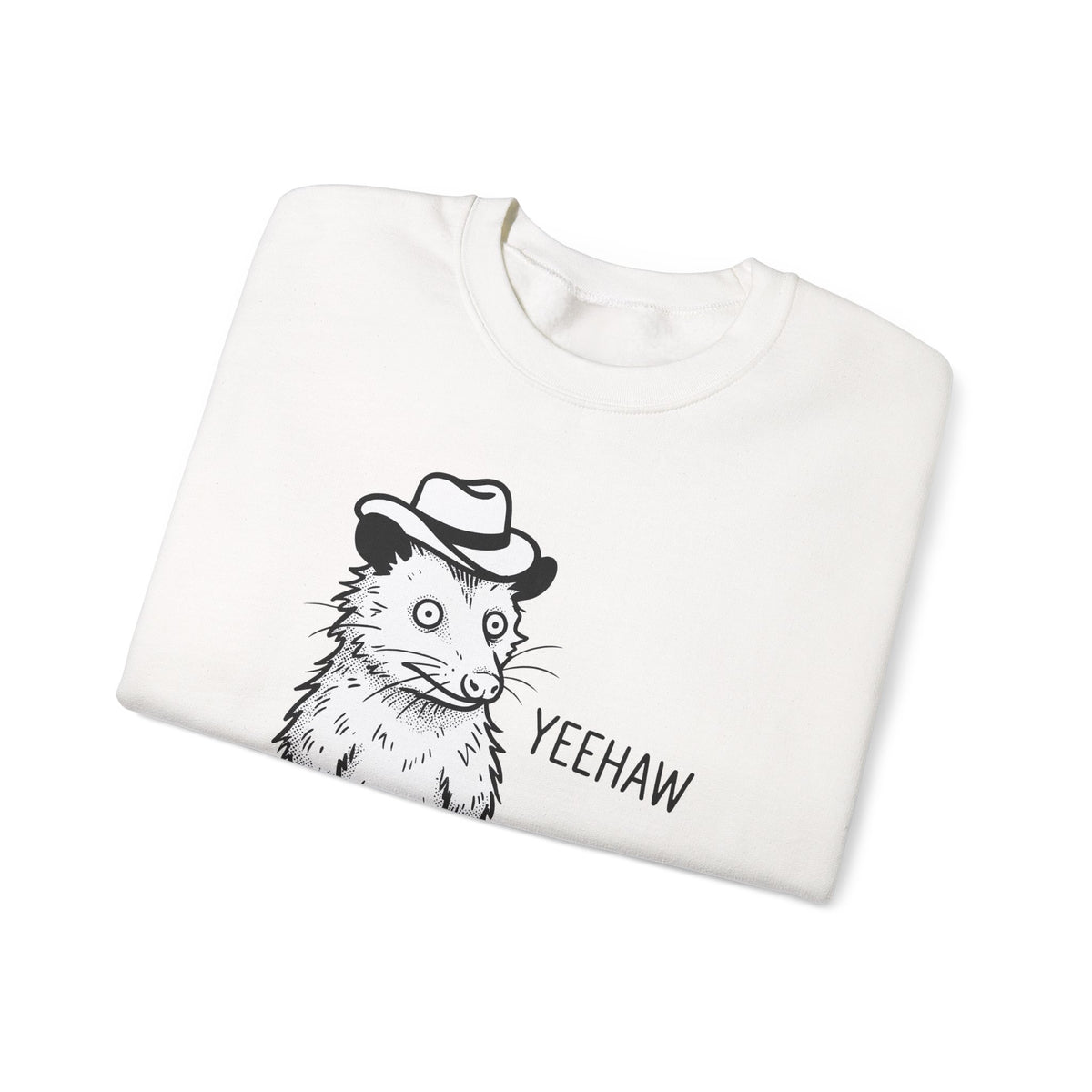 Possum Western Hat Sweatshirt Cowgirl Pet Gift Women Line Art Sweatshirt Opossum Sweatshirt Cowboy Fan Animal Illustration Graphic Hand Drawn Western Hat