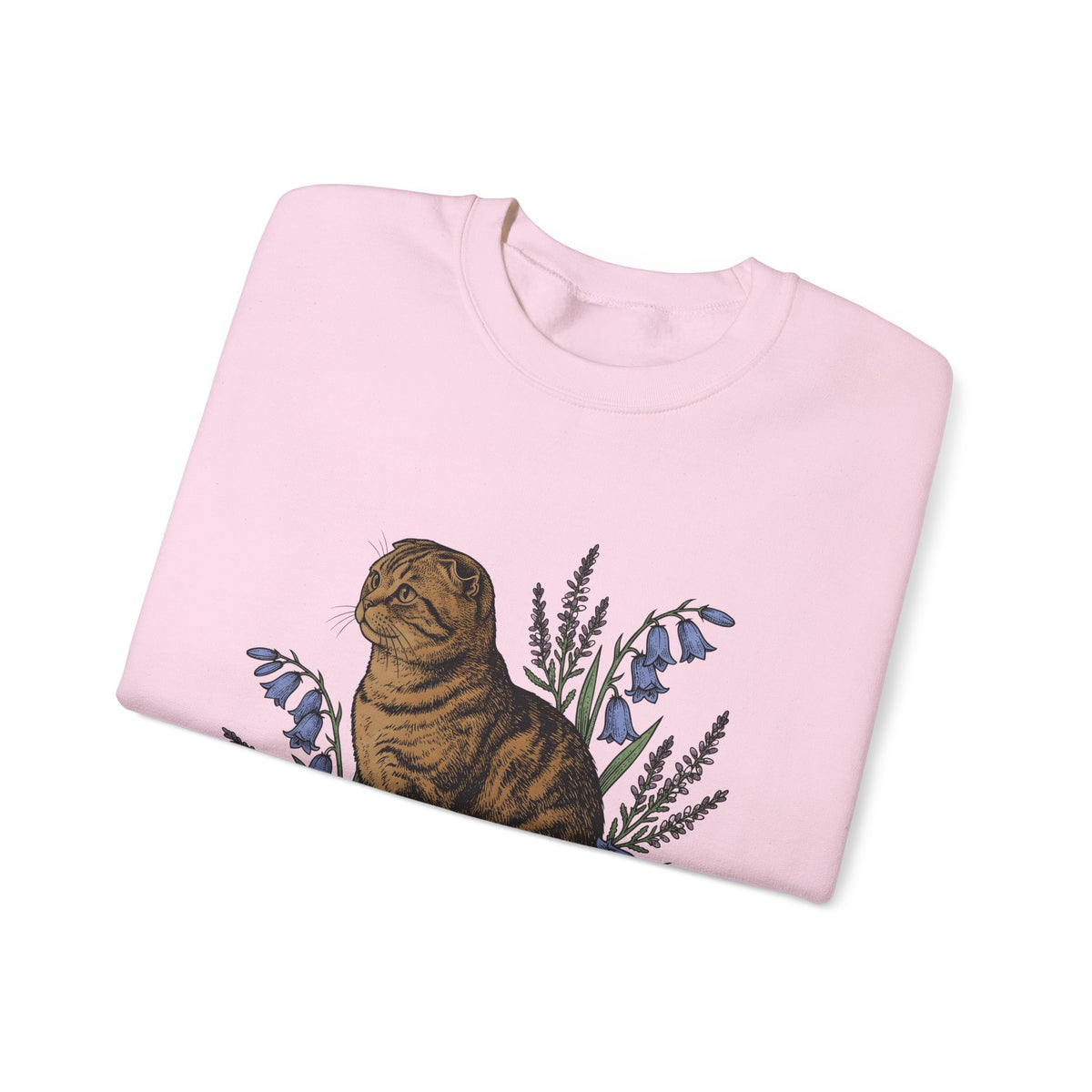 Tiger Cat Sweatshirt Cat Petals Gift Women Leaf Sweatshirt Tabby Cat Sweatshirt Cat Fan Feline Sweatshirt Floral Graphic Sketch Wild Blooms Sweatshirt