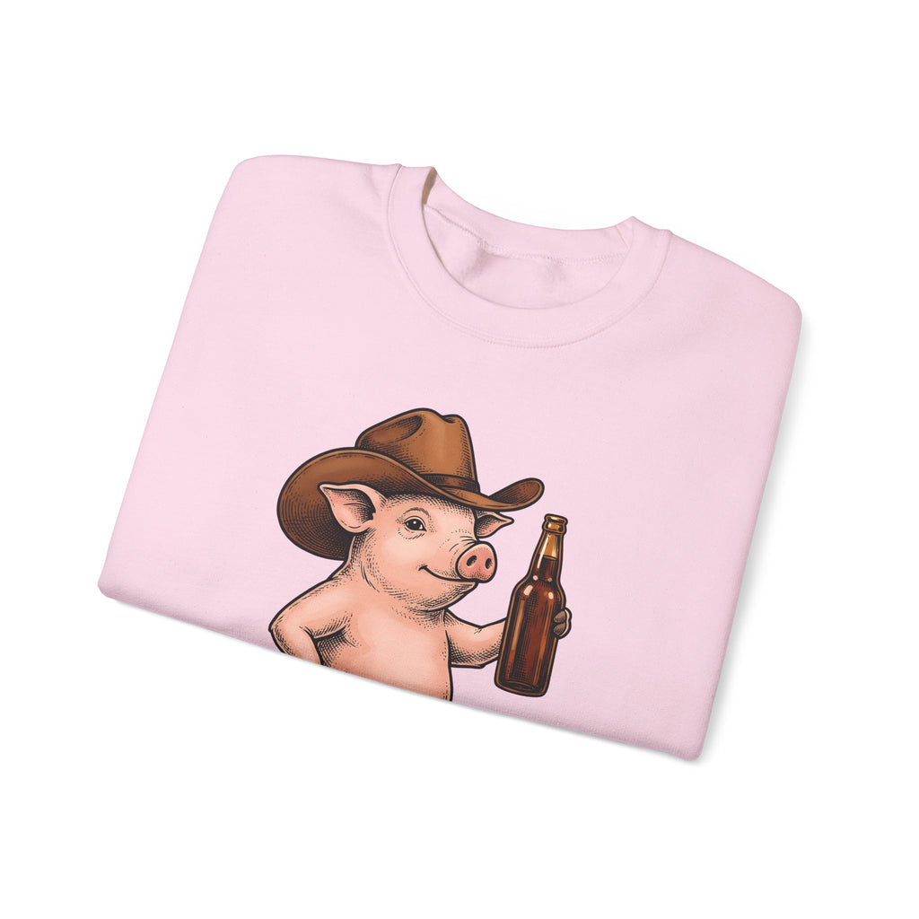 Western Pig Cowgirl Country Gift Cartoon Swine Rodeo Fan Rustic Old School Sweatshirt