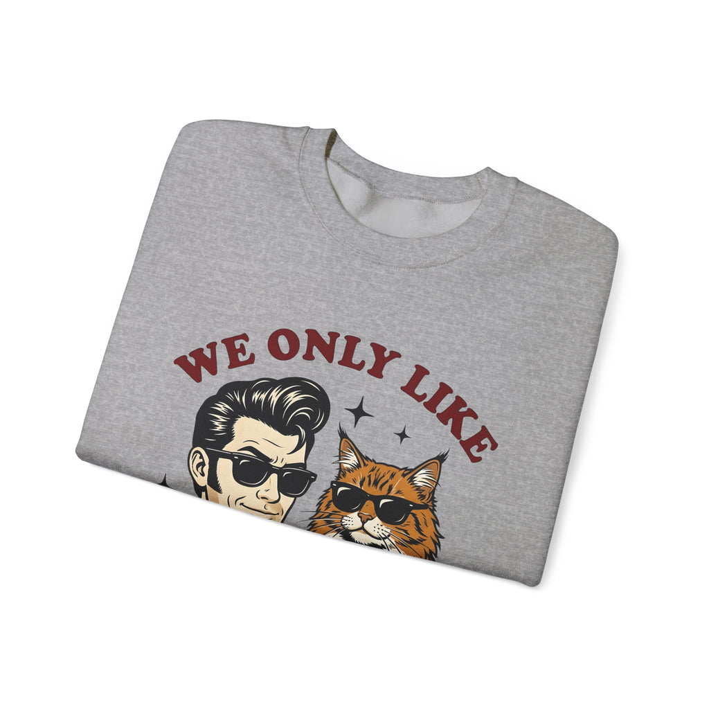 Cat Man Sunglasses Sweatshirt Cat Humor Gift Women Retro Sweatshirt Cool Cat T