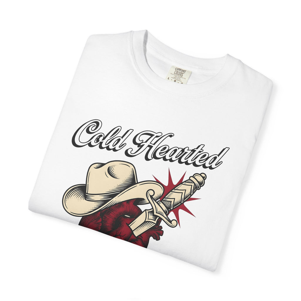 Heart Cowboy Hat T-Shirt Cowgirl Western Gift Women Tattoo T-Shirt Cowboy Hat T-Shirt Rodeo Fan Tattooed T-Shirt Country Graphic Vintage Dagger