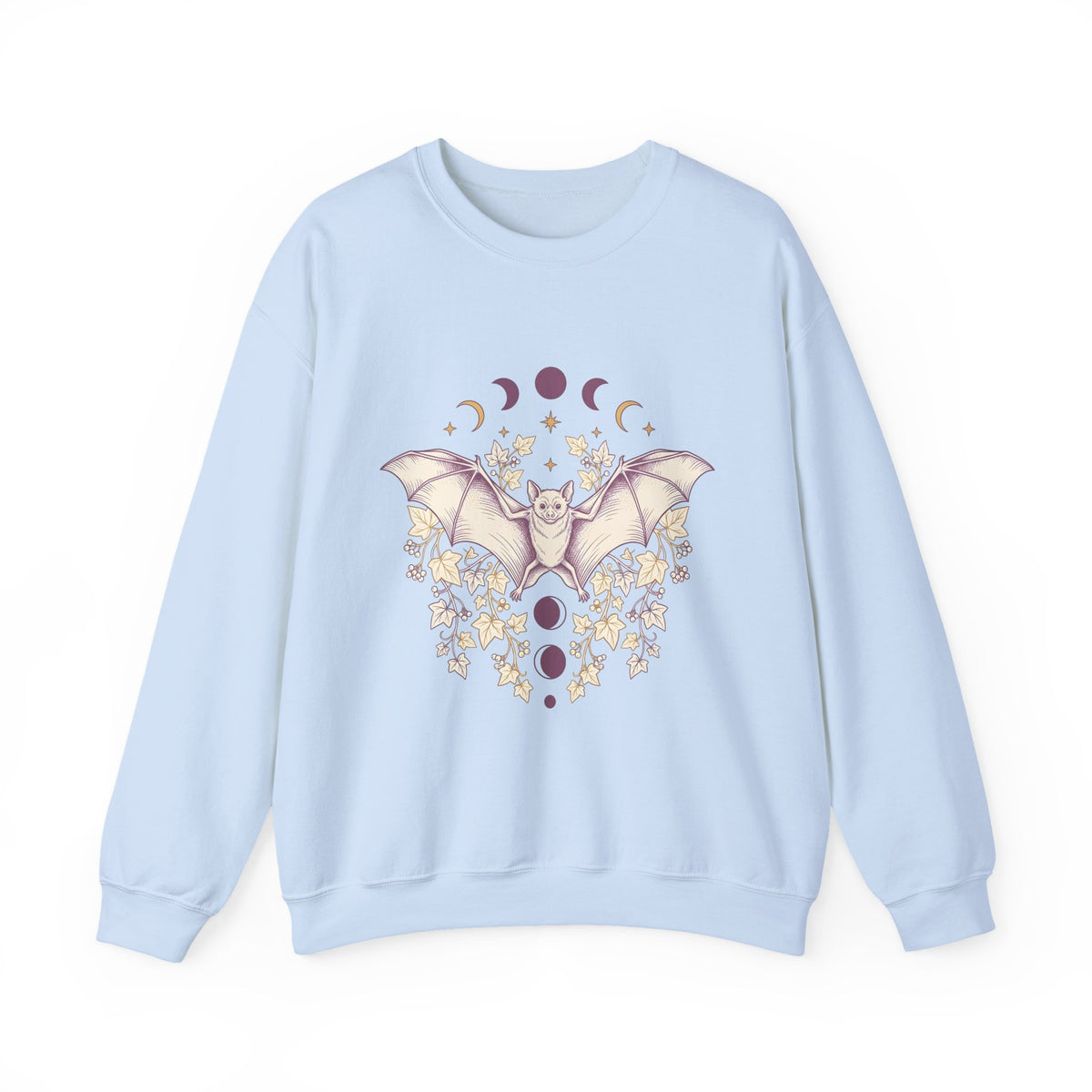 Bat Drawing Sweatshirt Cottagecore Dark Gift Women Hippie Sweatshirt Bat Sweatshirt Cottage Fan Bohemian Sweatshirt Gothic Graphic Antique Plant Sweatshirt