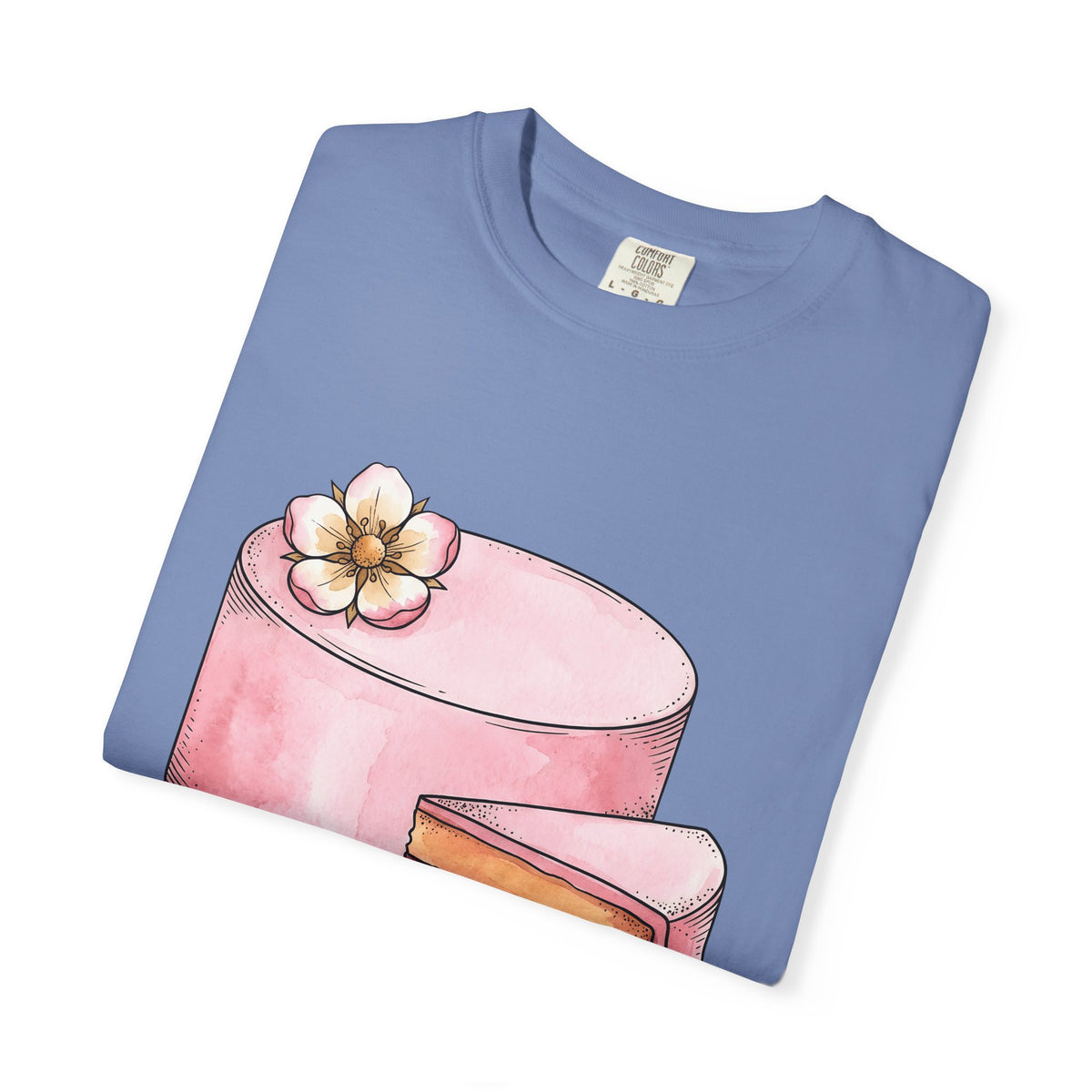 Layered Cake T-Shirt Desserts Pastries Gift Women Illustration T-Shirt Cake T-Shirt Sweets Fan Drawing Design Line Art Floral T-Shirt