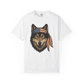 Wolf Face T-Shirt 4th Of July Wildlife Gift Women Retro T-Shirt Lupine T-Shirt Independence Day Fan Vintage T-Shirt Animal Graphic Sketch Flag