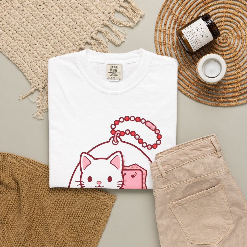 Kitten Virtual Toy T-Shirt Cat Video Games Gift Women Cute T-Shirt Digital Pet T-Shirt Cat Fan Kawaii T-Shirt Gamer Graphic Vintage Charm T-Shirt