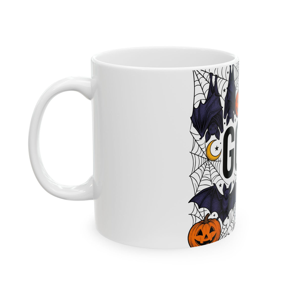 Vampire Pumpkin Goth Autumn Gift Horror Bloodsucking Dark Fan Macabre Fall Hand Drawn Webbing Mug