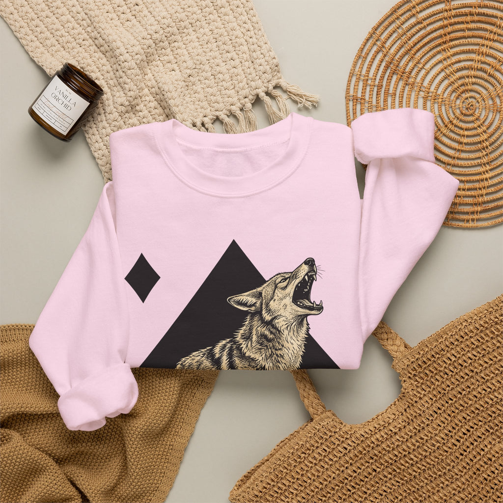 Howling Wolf Sweatshirt Wolf Pets Gift Women Sketch Sweatshirt Gray Wolf Sweatshirt Wolf Fan Canine Graphic Sweatshirt Hand Drawn Shape Sweatshirt