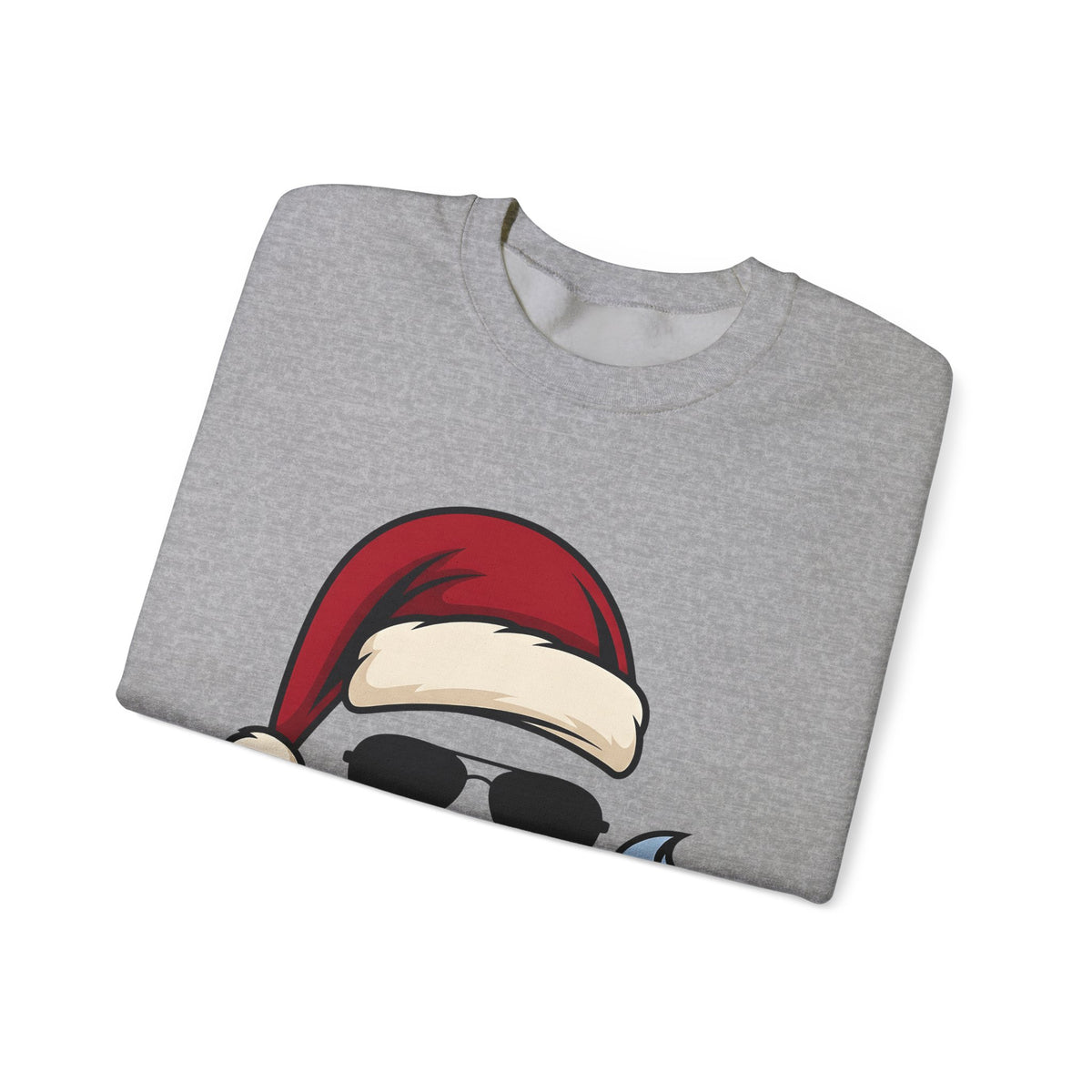 Santa Hat Sunglasses Christmas Humor Gift Cartoon Cool Shades Xmas Fan Funny Retro Smoking Sweatshirt